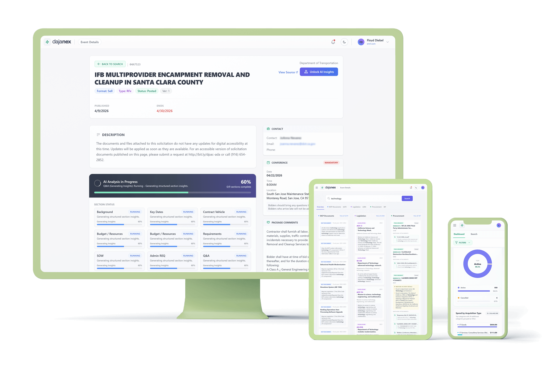 Dajanex Platform Dashboard Preview